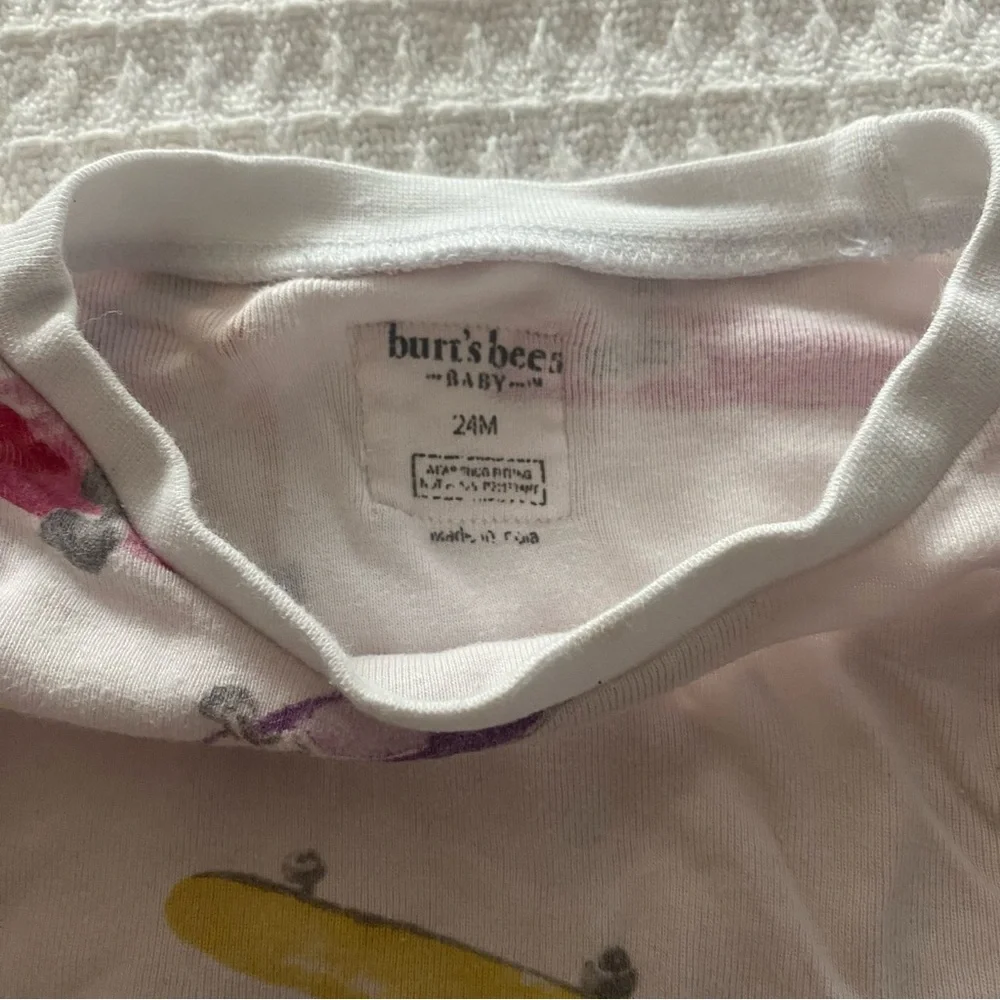 Burt's Bees Kids Pajama Sets - Cream and Pink